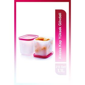 Tupperware Alaska 2x1.1 lt Pembe Saklama Kabı Seti