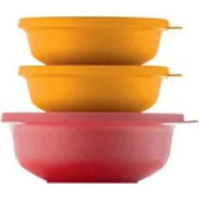 Tupperware Aloha 3'lü Turuncu Saklama Servis Hazırlık Kabı