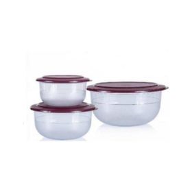 Tupperware Bordo 3'lü Kristalin Saklama Kabı