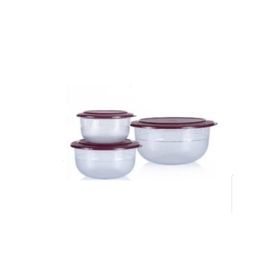Tupperware Bordo 3'lü Kristalin Saklama Kabı
