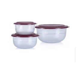 Tupperware Bordo 3'lü Kristalin Saklama Kabı