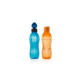 Tupperware Eco Deniz Mavisi ve Papaya 750 ml 2'li Kolay Kapak Şişe Suluk