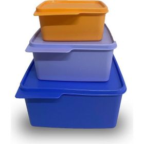 Tupperware Kare 3'lü 500-1.2-2.5 lt Saklama Kabı