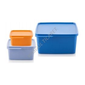 Tupperware Kare 3'lü 500-1.2-2.5 lt Saklama Kabı