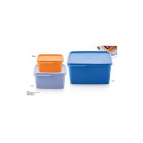 Tupperware Kare 3'lü 500-1.2-2.5 lt Saklama Kabı
