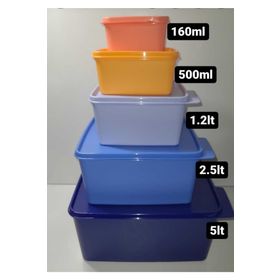 Tupperware Kare 5'li Saklama Kabı