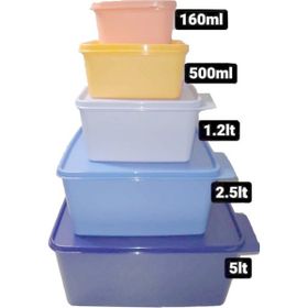 Tupperware Kare 5'li Saklama Kabı