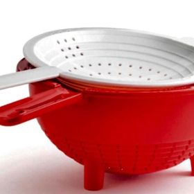 Tupperware Kırmızı Çift Süzgeç