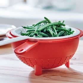 Tupperware Kırmızı Çift Süzgeç