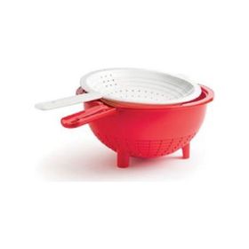 Tupperware Kırmızı Çift Süzgeç