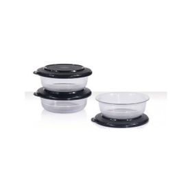 Tupperware Kristal 275 ml Siyah 3'lü Saklama Kabı