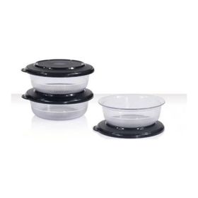 Tupperware Kristal 275 ml Siyah 3'lü Saklama Kabı