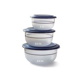 Tupperware Kristalin 3'lü Lacivert Saklama Kabı