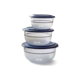 Tupperware Kristalin 3'lü Lacivert Saklama Kabı