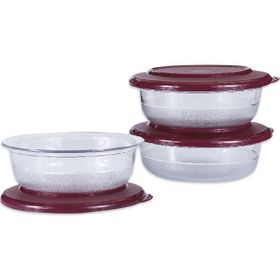 Tupperware Kristalin 3x275 ml Bordo Saklama Kabı