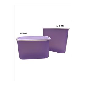 Tupperware Lila 2'li Oval Saklama Kabı