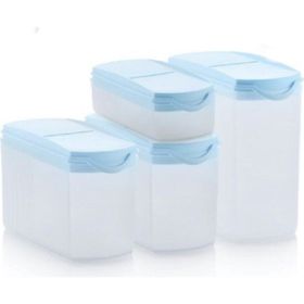 Tupperware Mavi Kapaklı 4'lü Saklama Kabı