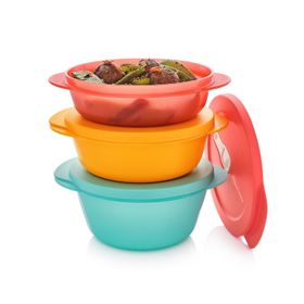 Tupperware Mikro 3'lü Renkli Saklama Kabı