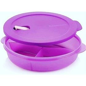 Tupperware Mikro Tabak 3 Bölmeli Mor Saklama Kabı