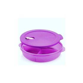 Tupperware Mikro Tabak 3 Bölmeli Mor Saklama Kabı