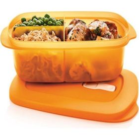 Tupperware Mikrodalga 1 lt Papaya Bölmeli Dikdörtgen Saklama Kabı
