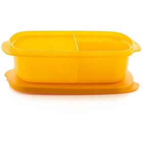 Tupperware Mikrodalga 1 lt Papaya Bölmeli Dikdörtgen Saklama Kabı