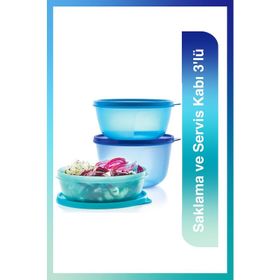 Tupperware Mucize Şekerler Mavi 3'lü Saklama Kabı