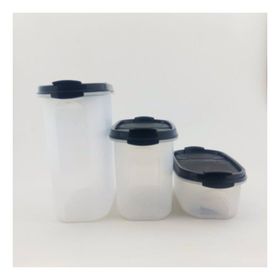 Tupperware Oval 3'lü Siyah Kuru Gıda Saklama Kabı
