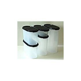 Tupperware Oval 5'li Siyah Saklama Kabı