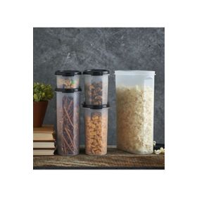 Tupperware Oval 5'li Siyah Saklama Kabı