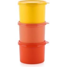 Tupperware Renkli Yuvarlak 3'lü 1.1 lt Saklama Kabı