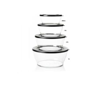 Tupperware Royal 4'lü Siyah 990-1.3-2.4-4 lt Saklama Kabı