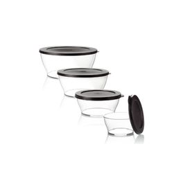 Tupperware Royal 4'lü Siyah 990-1.3-2.4-4 lt Saklama Kabı
