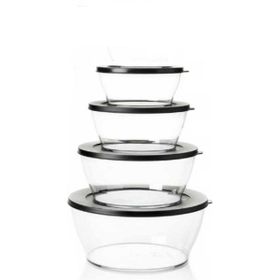 Tupperware Royal 4'lü Siyah 990-1.3-2.4-4 lt Saklama Kabı