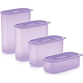 Tupperware Su Oval 4'lü Mor Kuru Gıda Saklama Kabı