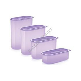 Tupperware Su Oval 4'lü Mor Kuru Gıda Saklama Kabı