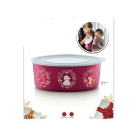 Tupperware Yuvarlak Kırmızı Kardan Adam 1.5 L Yılbaşı Kurabiye Kutusu