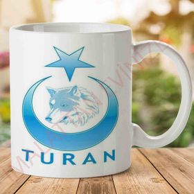 Turan Mavi Baskılı Kupa