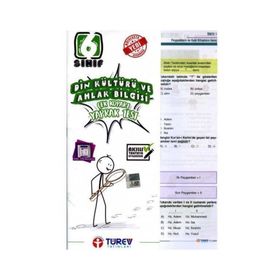 Türev Yayınları 6. Sınıf Din Kültürü ve Ahlak Bilgisi Çek Kopart Yaprak Test