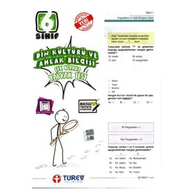 Türev Yayınları 6. Sınıf Din Kültürü ve Ahlak Bilgisi Çek Kopart Yaprak Test