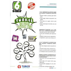 Türev Yayınları 6. Sınıf Türkçe Çek Kopart Yaprak Test