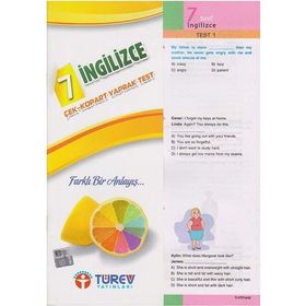 Türev Yayınları 7.Sınıf İngilizce Çek Kopart