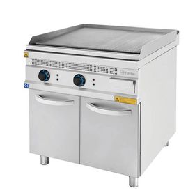 Turhan Çelik TC.9IEK810 Yarı Oluklu Krom Kaplı Alt Dolaplı 80x93x85 cm Elektrikli Pleyt Izgara