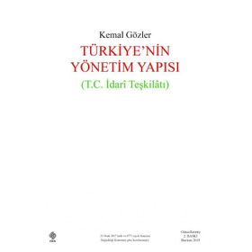 Türkiye'nin Yönetim Yapısı - Kemal Gözler