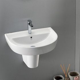 Turkuaz 016800-003300-U Bella 45x55 cm Lavabo + Yarım Ayak Lavabo