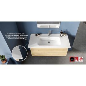 Turkuaz 042500-U 100x47 Cm Blue Etajerli Lavabo