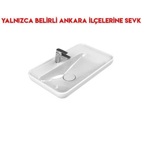 Turkuaz 072300-U 70x42 cm Cerastyle Lal Tezgah Üstü Lavabo