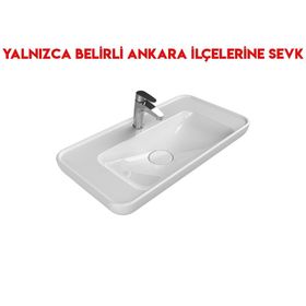 Turkuaz 072400-U 80x42 cm Cerastyle Lal Tezgah Üstü Lavabo