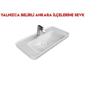 Turkuaz 072400-U 80x42 cm Cerastyle Lal Tezgah Üstü Lavabo