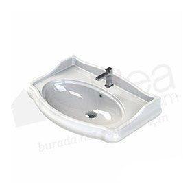 Turkuaz 1837 Serisi Etajerli 80 cm Lavabo